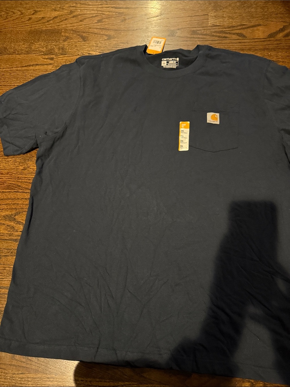 Carhartt Navy Short-Sleeve Pocket Tee with Logo Patch